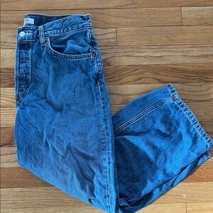 Re/Done Blue Loose Crop Jeans 27